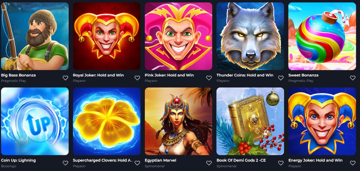 Spielauswahl bei Ausland Casino Schweiz